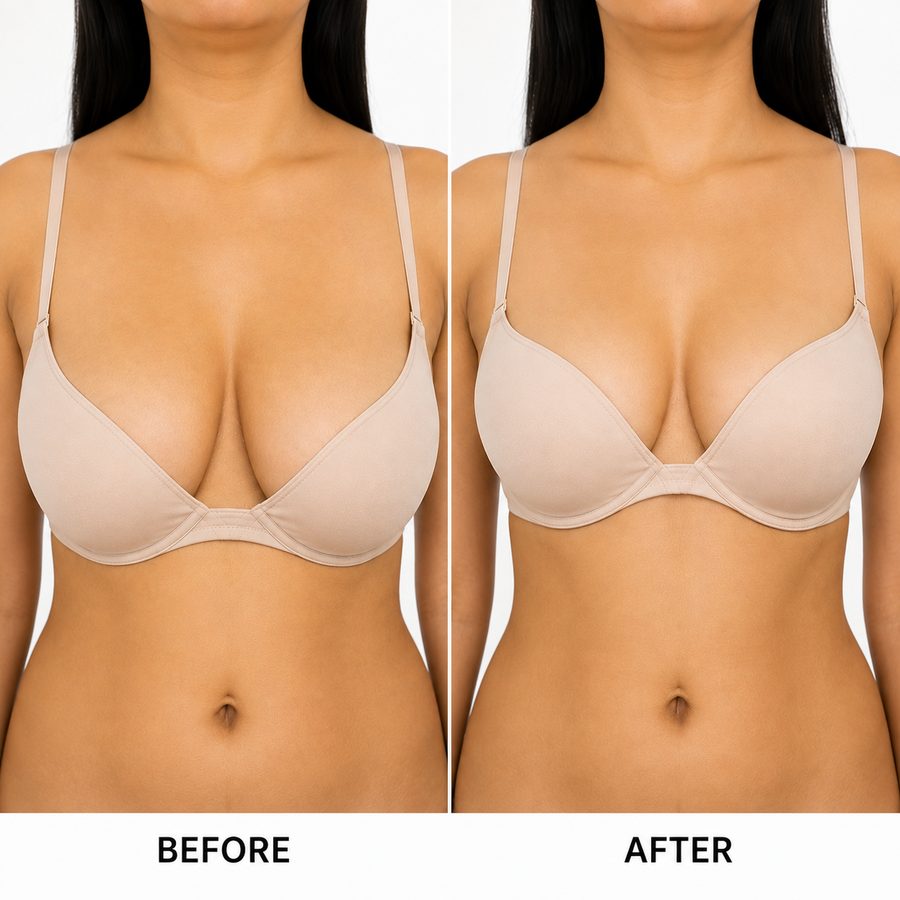 Breast thread lift before and after at MS Skin & Hair Clinic Delhi