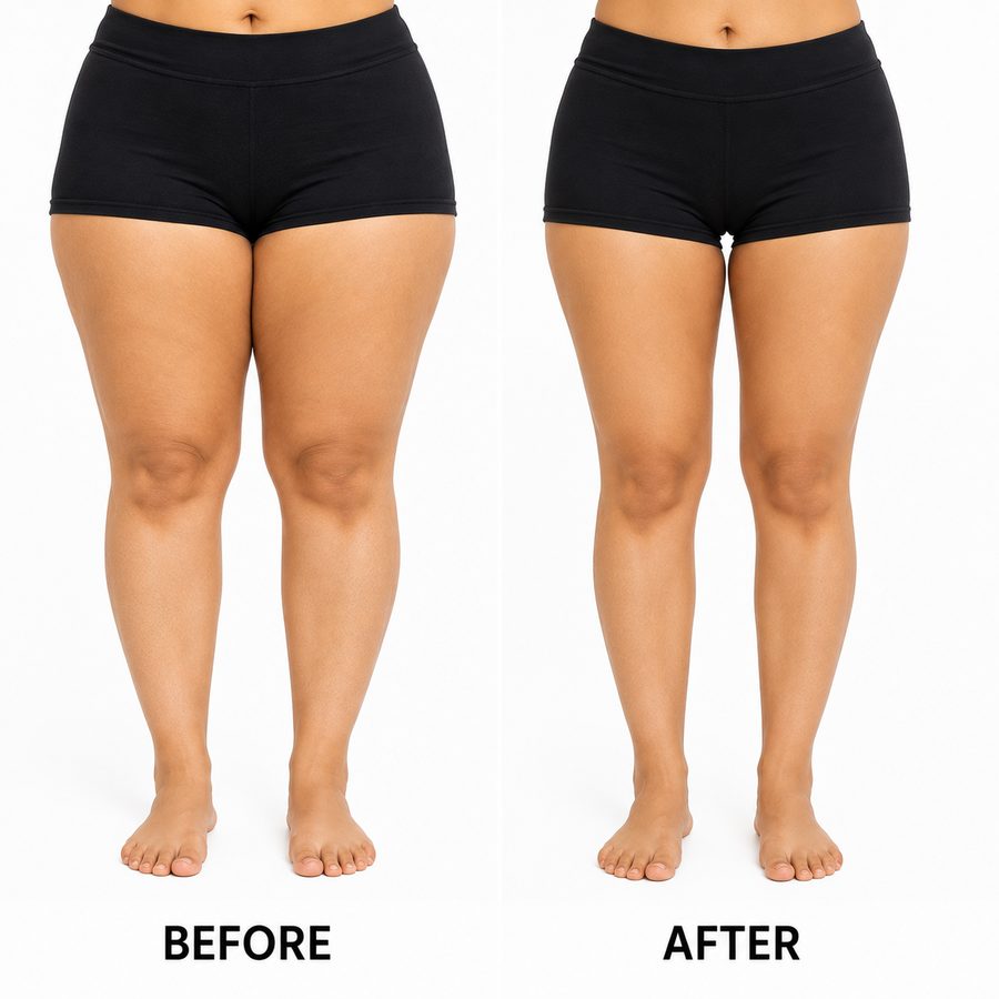 Weight loss before and after — thighs